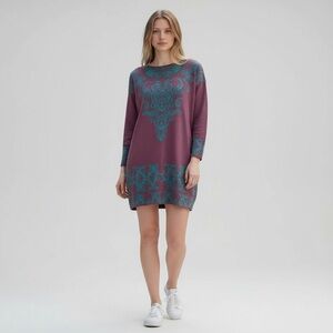 Hale Bob Byzantine Empire Jacquard Knit Long Sleeve Dress